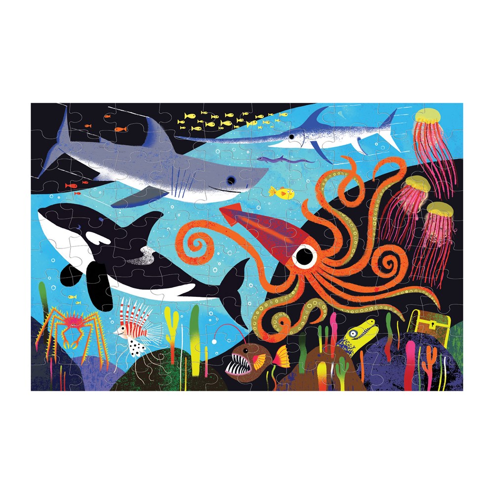 Ocean Predators 100 Piece Glow in the Dark Puzzle