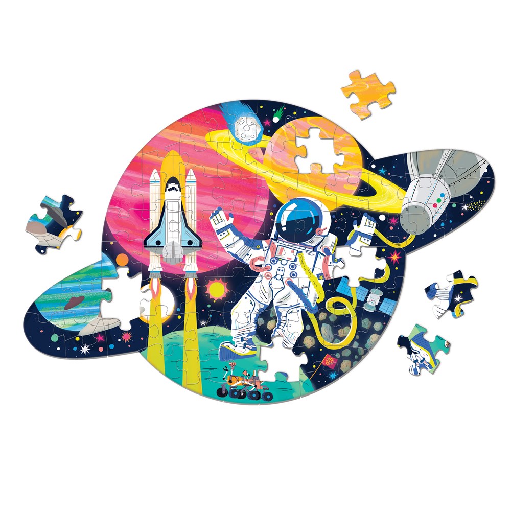 Space Mission 75 Piece Shaped Scene Puzzle