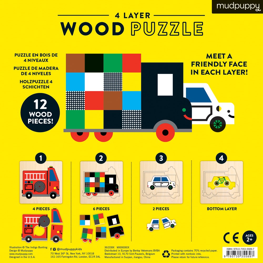 Transportation 4 Layer Wood Puzzle
