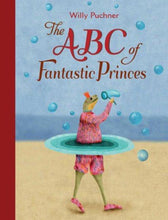 Book cover: a Frog wearing a pink outfit and shoes with blue rings, blowing bubbles on a beach.