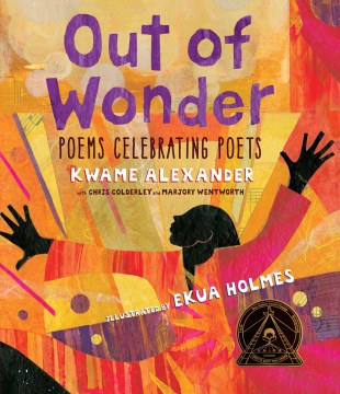 Book cover: brightly colored background with Title and Black person with arms outstretched.