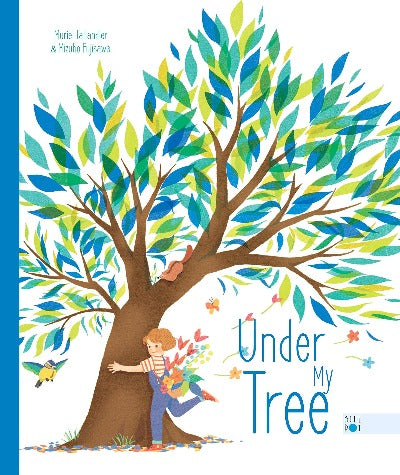 A girl hugging a tree