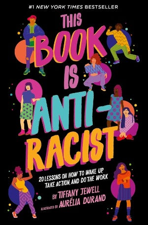 a brightly colored diverse group of young people around the neon colored title