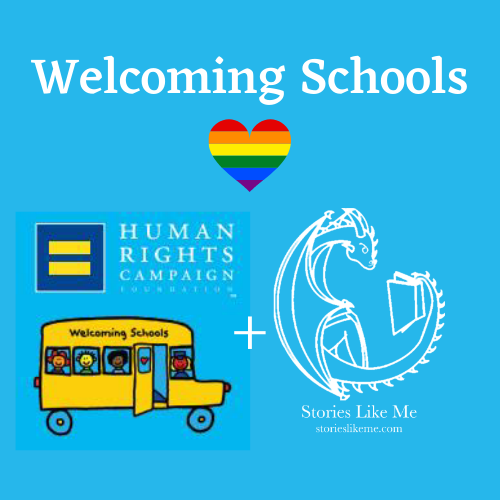 Logos of Welcming Schools and Stories Like Me