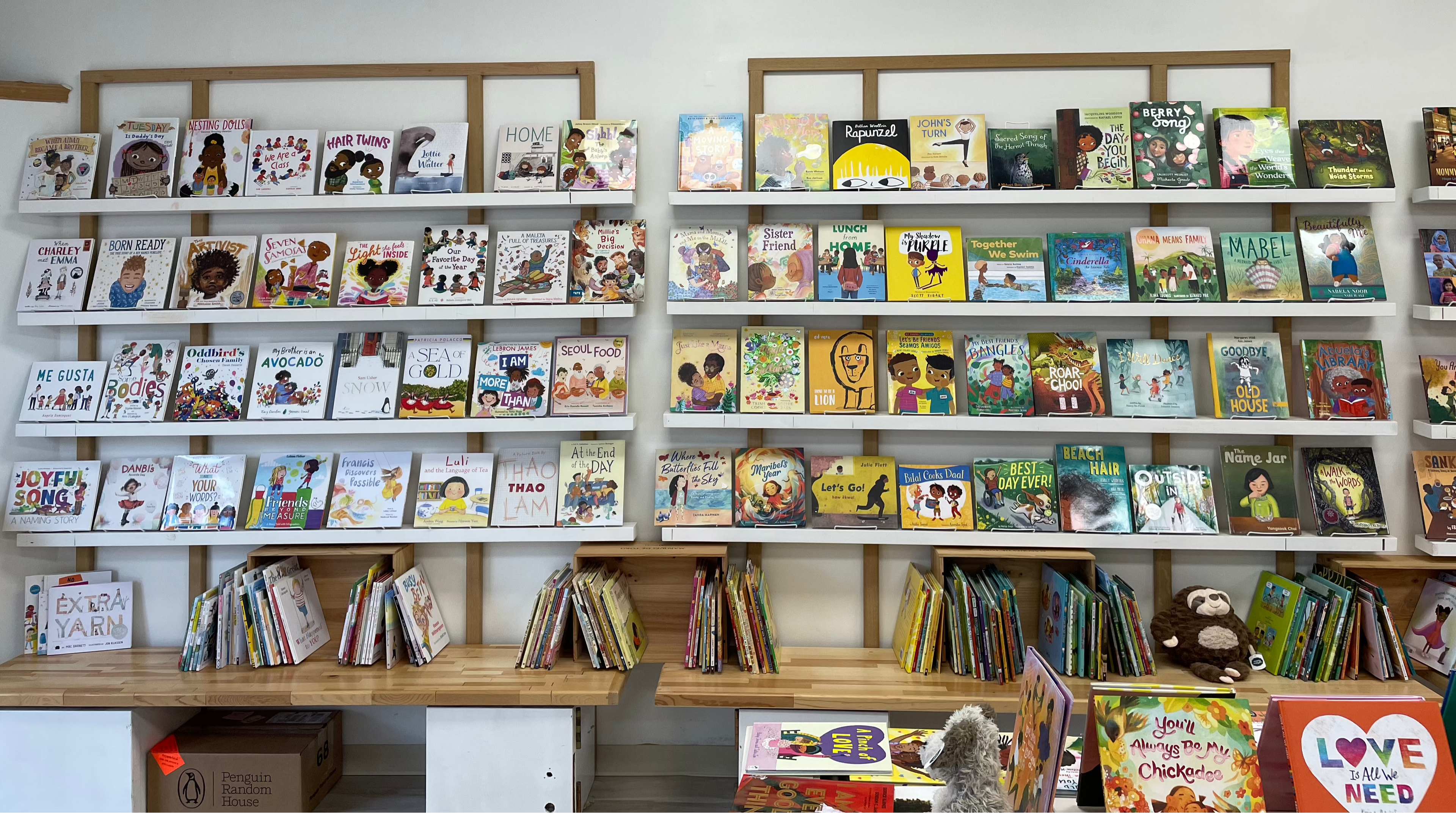 Book Shelves Filled with Books