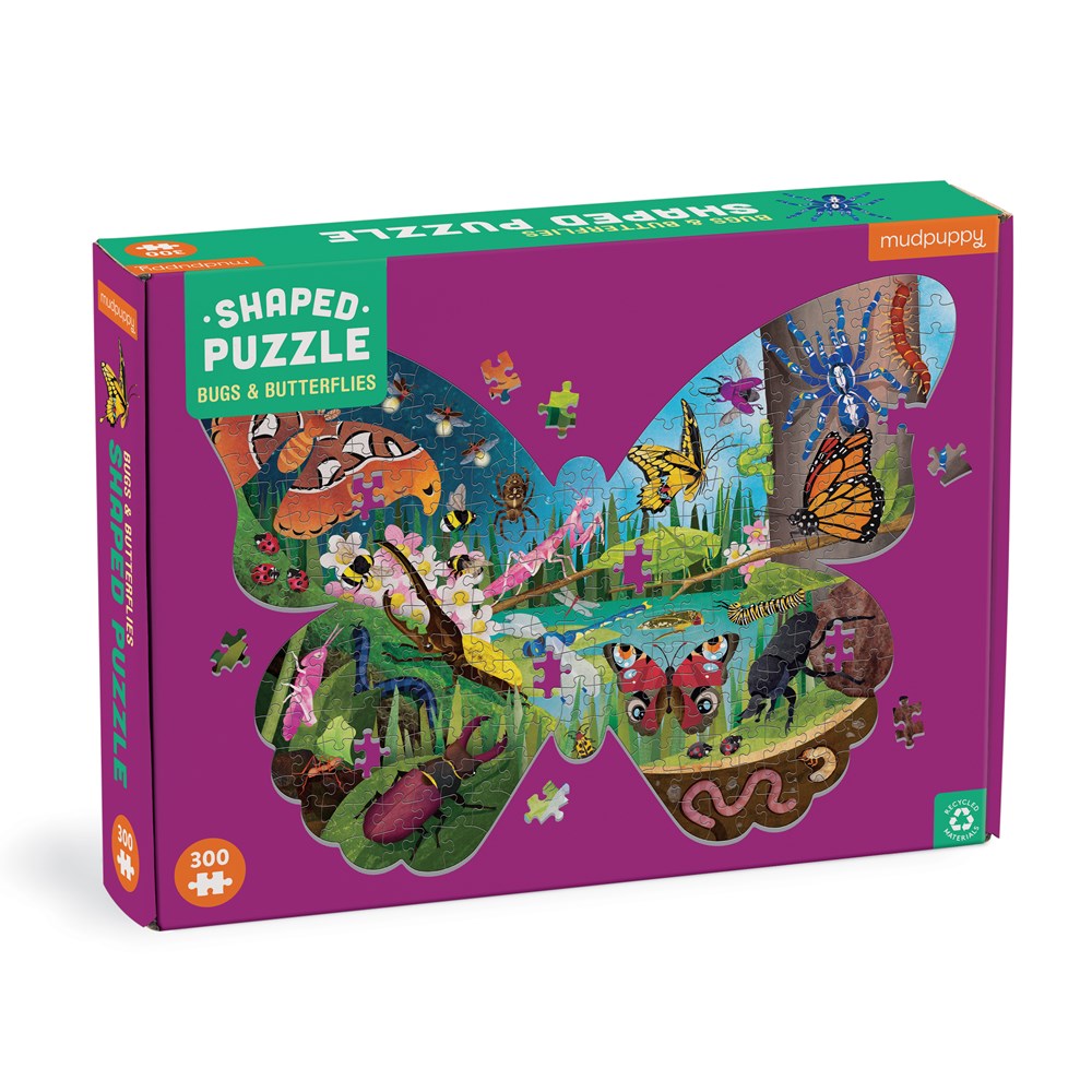 Bugs & Butterfly 300 Piece Shaped Puzzle