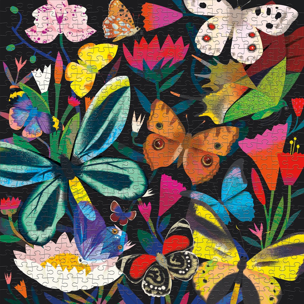 Butterflies Illuminated 500 Piece Glow in the Dark Family Puzzle