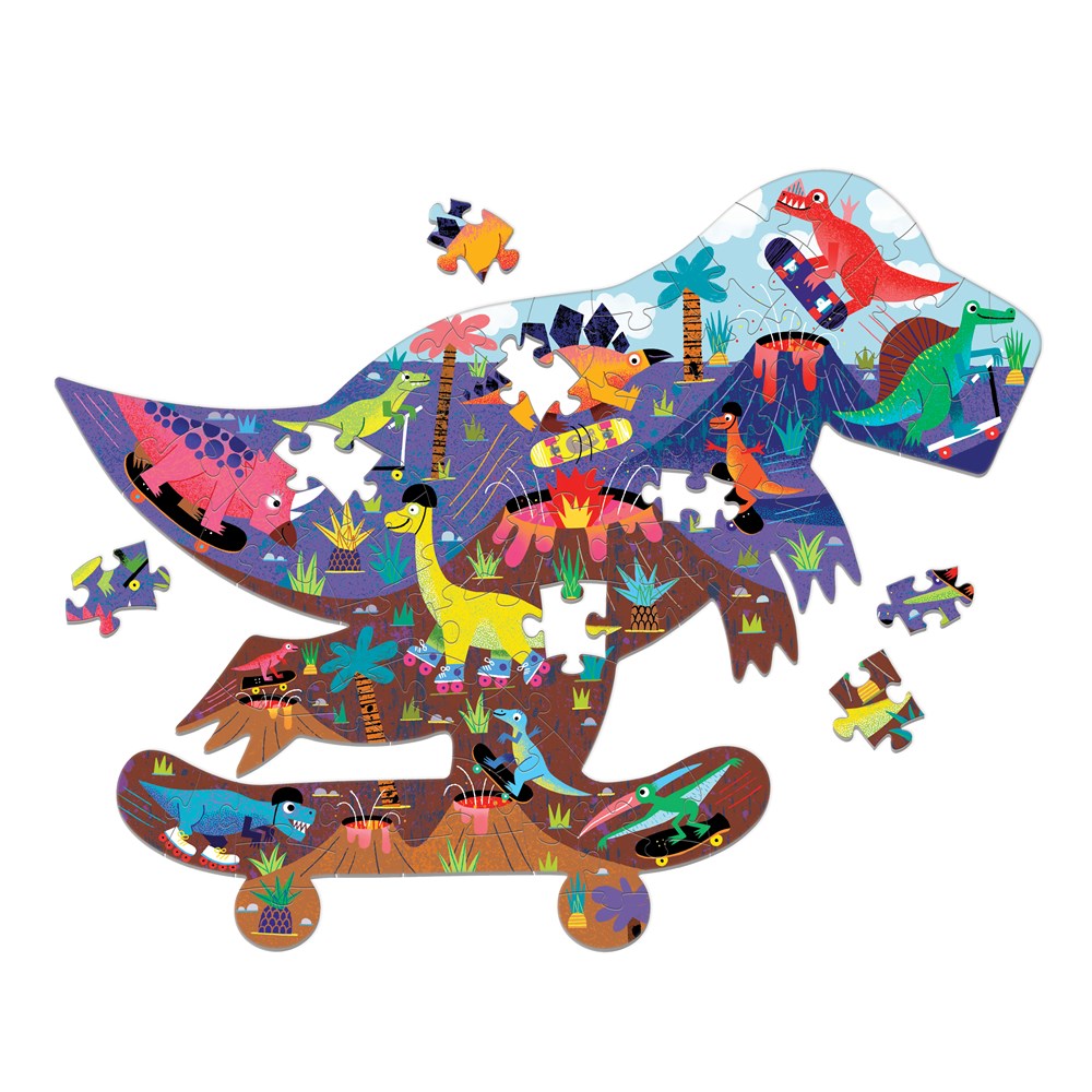 Jurassic Skatepark 75 Piece Shaped Scene Puzzle