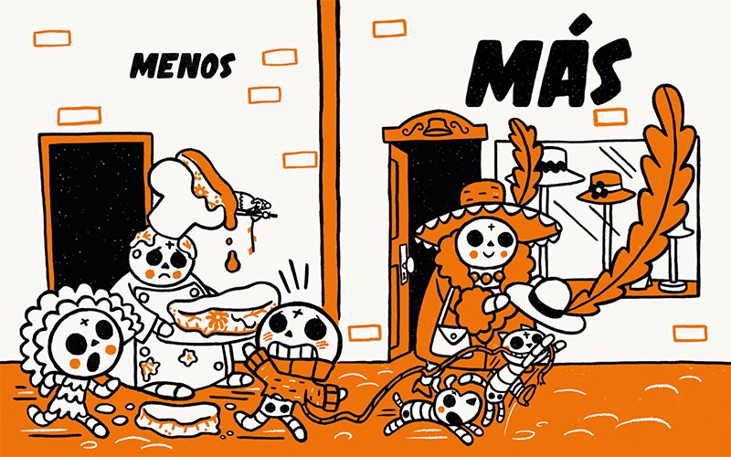 Skeletown: Más. ¡Menos!  (Bilingual edition)