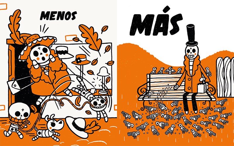 Skeletown: Más. ¡Menos!  (Bilingual edition)
