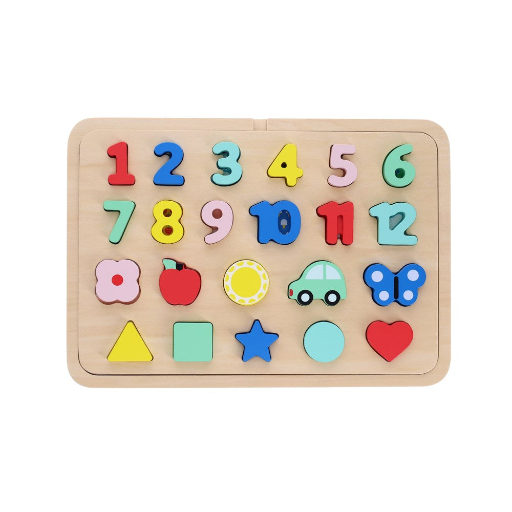 Numbers Shapes and Colors Wooden Puzzle