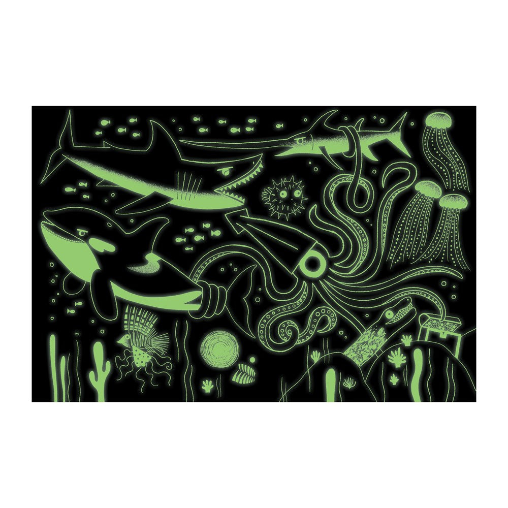 Ocean Predators 100 Piece Glow in the Dark Puzzle