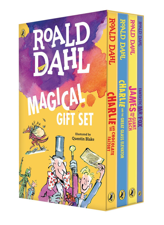 Roald Dahl Magical Gift Boxed Set (4 Books) : Charlie and the Chocolate Factory, James and the Giant Peach, Fantastic Mr. Fox, Charlie and the Great Glass Elevator