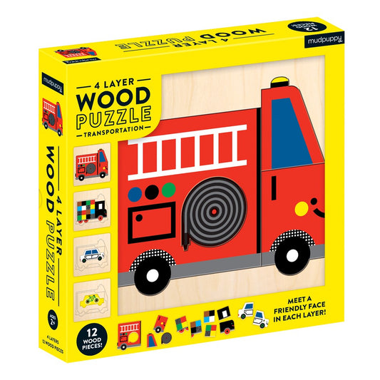 Transportation 4 Layer Wood Puzzle