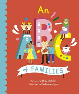 Brightly Colored ABC letters with a diverse group of parents and families