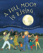 Book cover of diverse group of adults and children dancing under a full moon