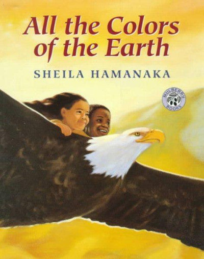 Book Cover of An eagle carrying  two children of black and brown skin 