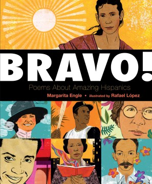 Book cover with faces of the Latinx  people the poems are about