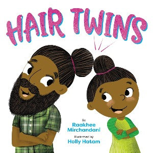 a sikh father with a beard and his hair up in a bun, and his daughter who also has her hair up in a bun shape.