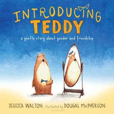 A Teddy with a bowtie - looking in a mirror