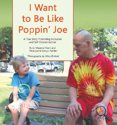 Young boy and Poppin' Joe sitting on a bench