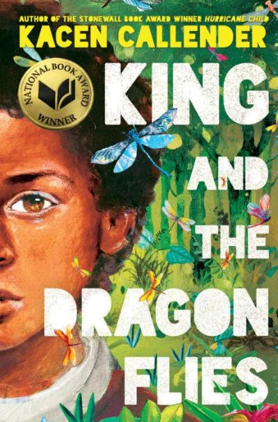 Picture of a brown skinned boy with dark hair against a background of nature and dragon flies