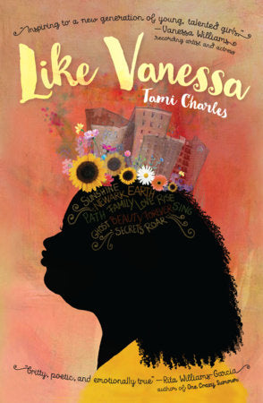 A silhouette of a black girl with a city on her head.