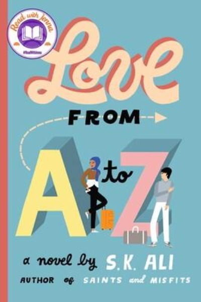 Book Cover: Two diverse teens with suitcases by the letters A to Z
