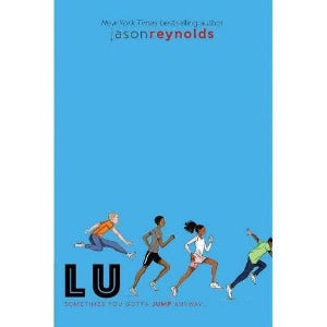 Group of 4 teens running