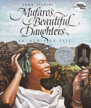 Book Cover:  A Black African girl with white clothes, looking in a mirror