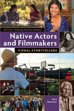 a montage of photographs showing images of native actors and a behind the scenes film set.
