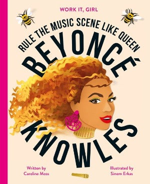 a drawing of beyonce with golden long hair looking sideways