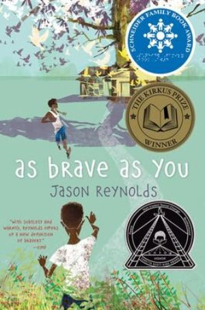 In the distance, a small house sits at the base of a great tree. A young Black boy is running towards the front of the cover, looking back at the house. At the bottom of the cover, another young Black boy is looking towards the other boy.