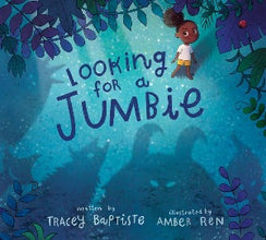 a young girl with dark skin and curly poofs is standing in a forest with shadows of monster shapes reflected in the moon