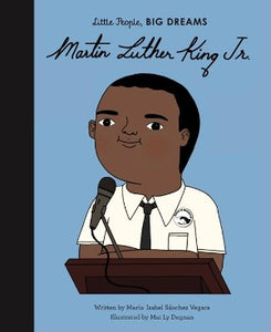 a picture of a young martin luther king wearing a white shirt and speaking into a mic at a podium