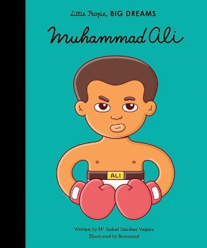 A young Muhammad Al wearing boxing gloves